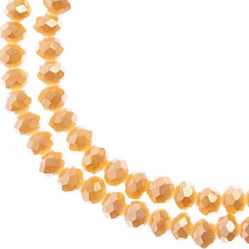 Rondella Cinese Glass 4x3mm Opaque Light Champagne Luster