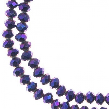 Rondella Cinese Glass 4x3mm Opaque Purple Iris