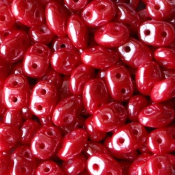 Perline Superduo 2.5x5mm Opaque Coral Red Luster