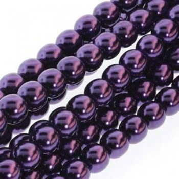 Perle Cerate Vetro Tondo Liscio Purple 6mm (Filo 75pz)