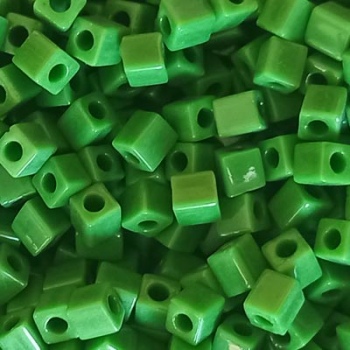 Perline Cubi Miuki 4mm Square Opaque Green