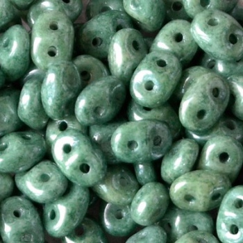 Perline Superduo 2.5x5mm Chalk Green Luster