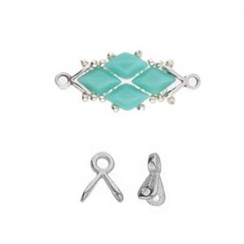 Triades-Terminale Per Perline Gemduo-Argentato Anticato 7x6mm
