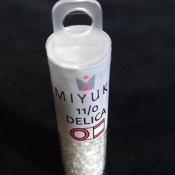 Perline Delica Miyuki 11/0 White Pearl Tubicino (7,2gr)