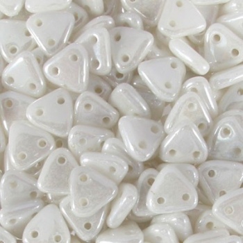 Perline Triangoli 6mm-Opaque White Luster