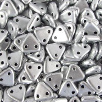 Perline Triangoli 6mm Matte Metallic Silver