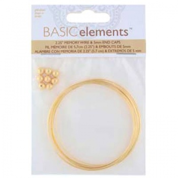 Bracciale Armonico Dorato 5,7cm Filo 0,6mm-8 finali-Diametro 5mm(12Giri)
