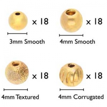 Finale Per Filo Armonico Dorati 3mm-4mm Lisci-4mm Ondulati-4mm Stardust (72pz)
