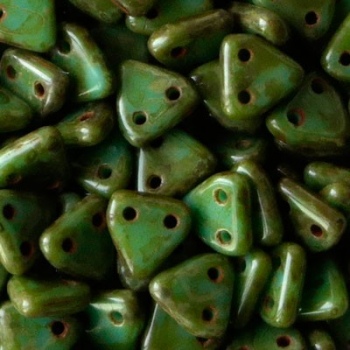 Perline Triangoli 6mm Opaque Turquoise Picasso