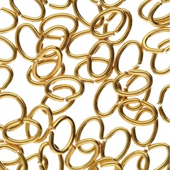 Anellino Aperto Ovale Dorato 6x4mm  Diametro 1,27mm(18pz)