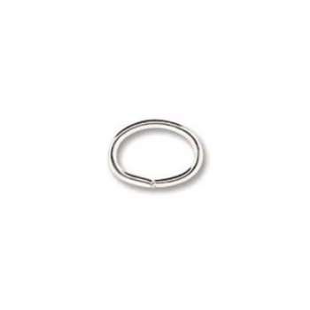 Anellino Aperto Ovale Argentato 6x8mm Diametro 1,27mm