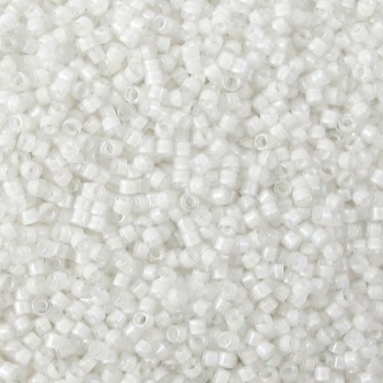 Perline Delica Miyuki 11/0 Lined White AB