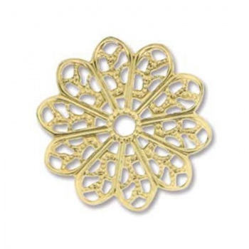 Link In Filigrana Dorato Fiore 20mm