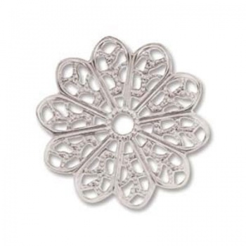 Link In Filigrana Argentato Fiore 20mm