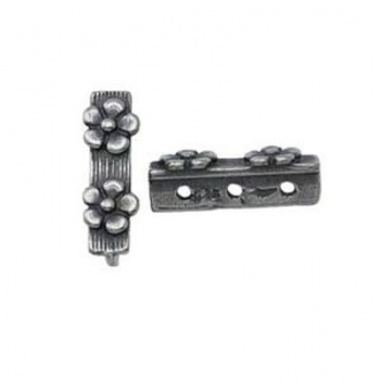 Distanziatore Barra 3 Fori Argentato Anticato 14mm