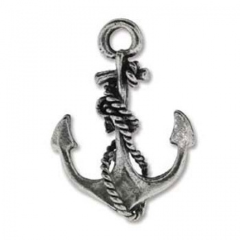 Charm Ancora Argentata Anticata 27mm