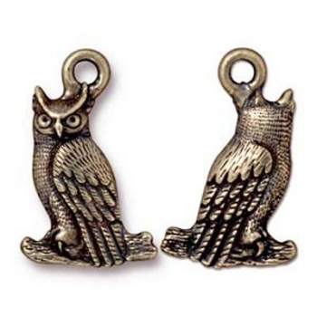 Charm  Gufo Ottone Anticato 23mm