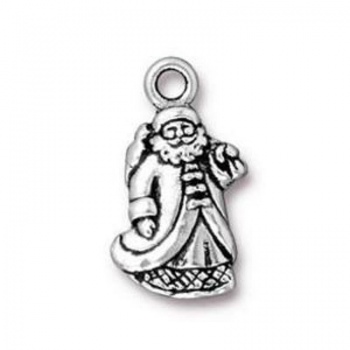 Charm Babbo Natale Argentato Anticato 22mm
