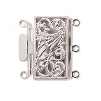 Chiusura Argentata Filigrana 3 Fili 22mm